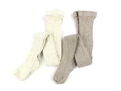 MP light brown melange mix strømpebukser bomuld (2-pack)